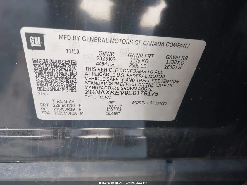 2020 CHEVROLET EQUINOX FWD LT 1.5L TURBO