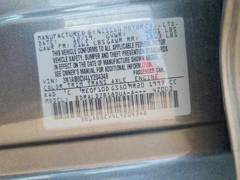 2020 NISSAN SENTRA SV  
