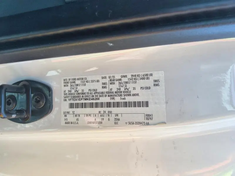 2021 FORD F150 SUPER CAB  