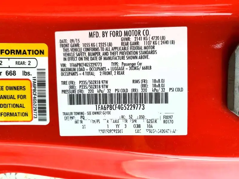 2016 FORD MUSTANG GT  