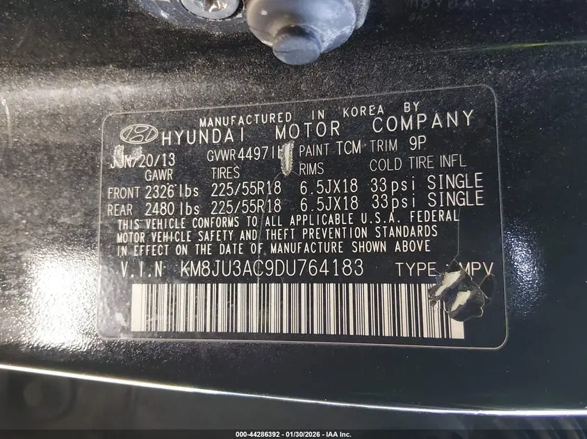 2013 HYUNDAI TUCSON LIMITED