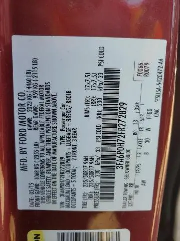 2015 FORD FUSION SE  