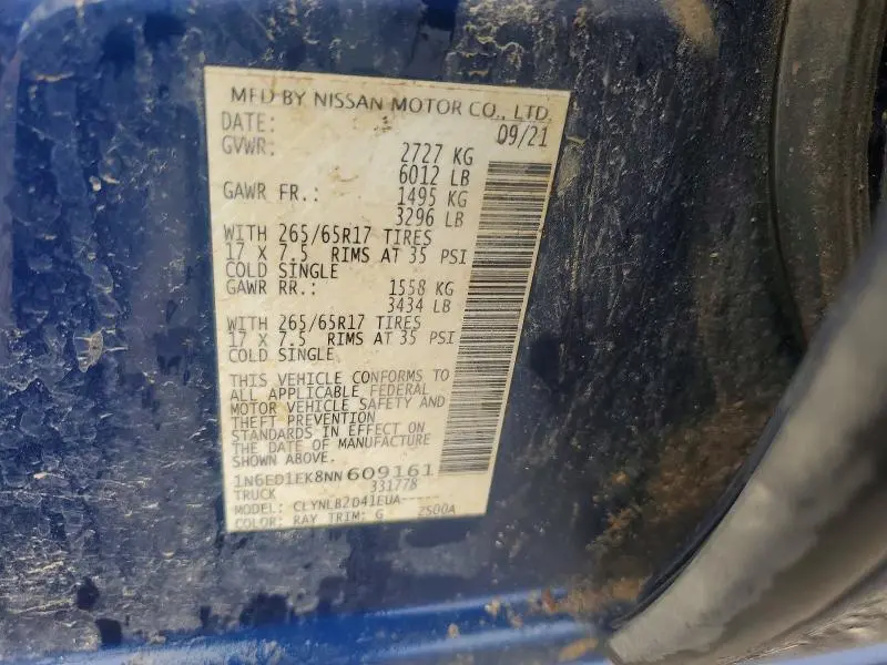 2022 NISSAN FRONTIER S  