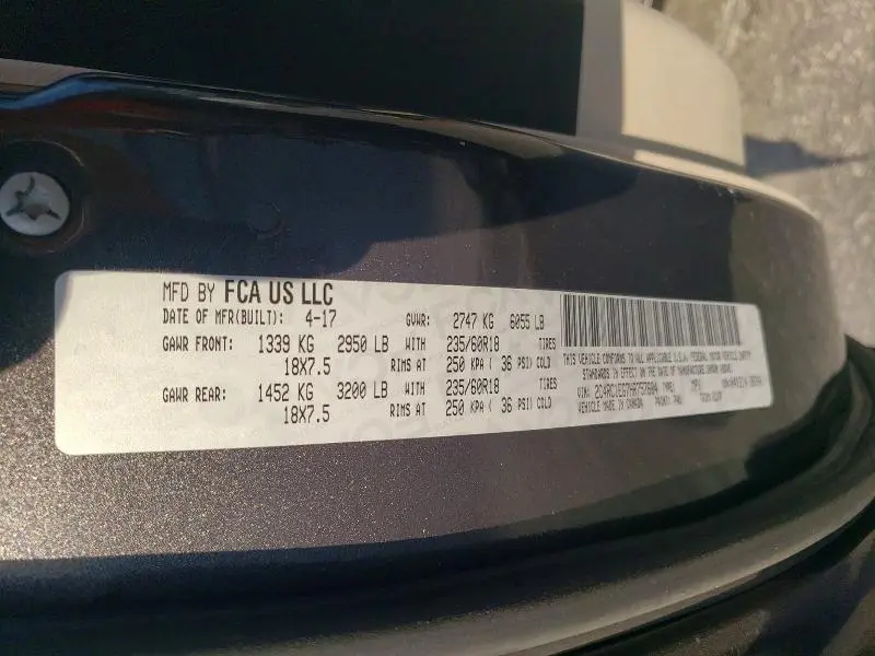 2017 CHRYSLER PACIFICA TOURING L PLUS  