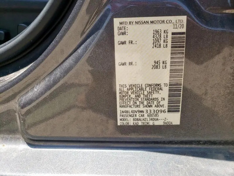 2021 NISSAN ALTIMA SV  