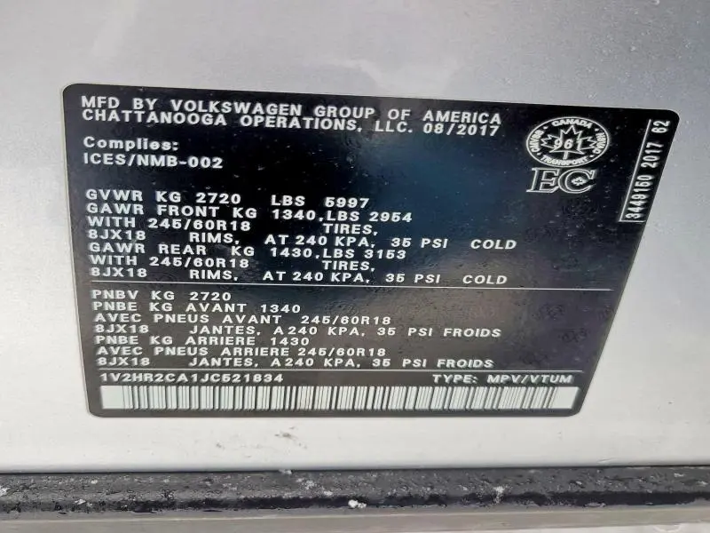 2018 VOLKSWAGEN ATLAS   