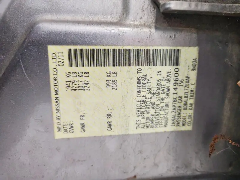 2011 NISSAN ALTIMA 2.5  