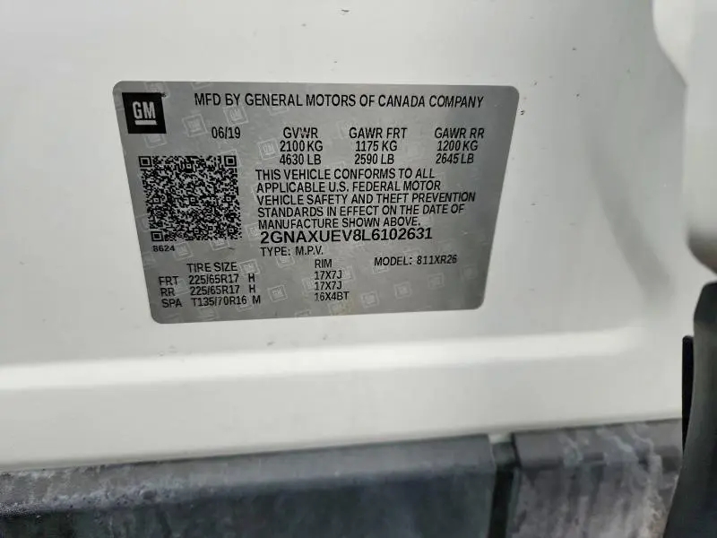 2020 CHEVROLET EQUINOX LT  