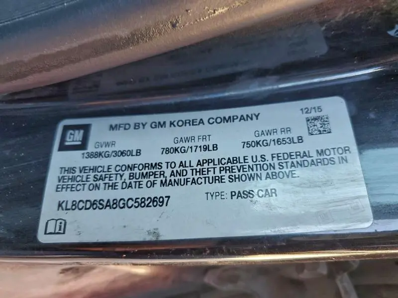 2016 CHEVROLET SPARK 1LT  