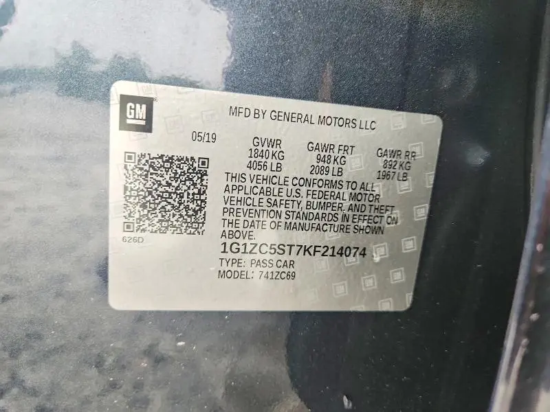 2019 CHEVROLET MALIBU LS  