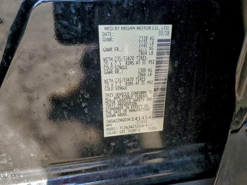 2018 NISSAN MURANO S  