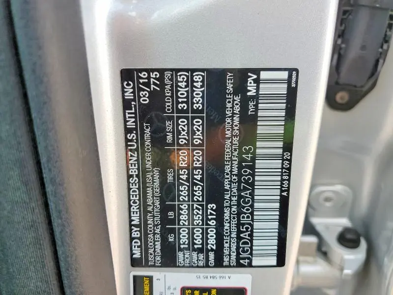 2016 MERCEDES-BENZ GLE 350  