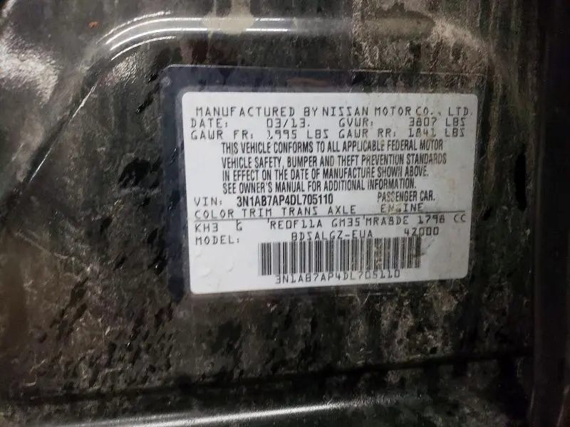 2013 NISSAN SENTRA S  