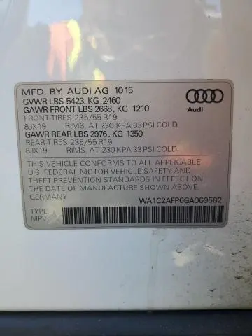 2016 AUDI Q5 PREMIUM  