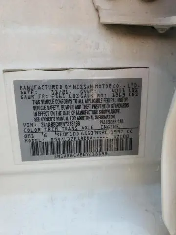 2022 NISSAN SENTRA SV  