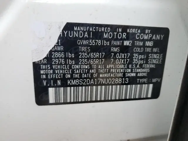 2022 HYUNDAI SANTA FE BLUE  