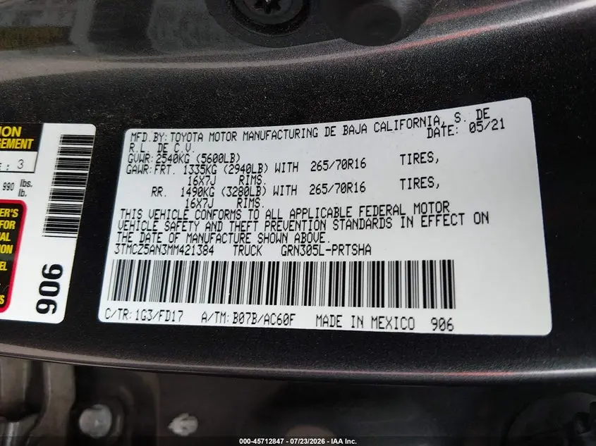 2021 TOYOTA TACOMA TRD OFF-ROAD