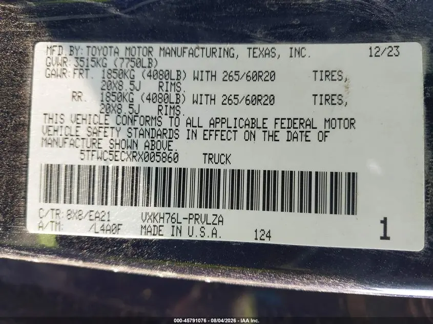 2024 TOYOTA TUNDRA HYBRID LIMITED 4WD