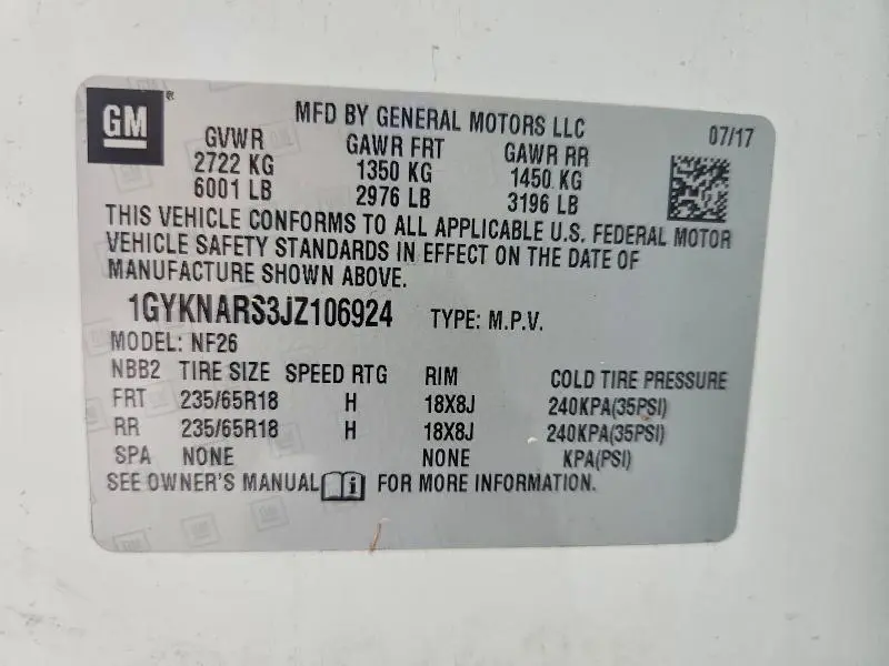 2018 CADILLAC XT5   
