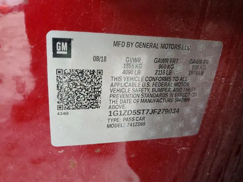 2018 CHEVROLET MALIBU LT  