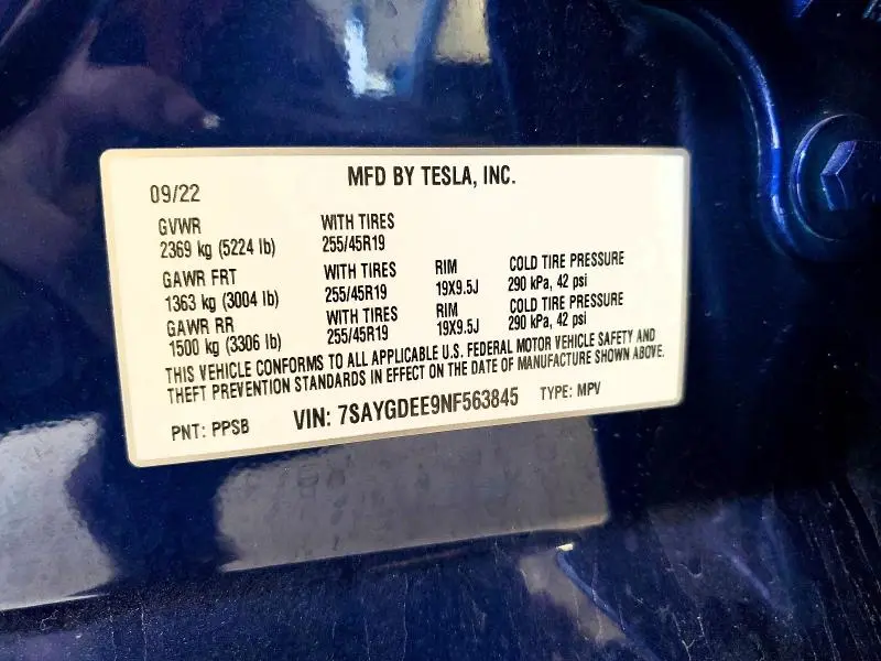 2022 TESLA MODEL Y   