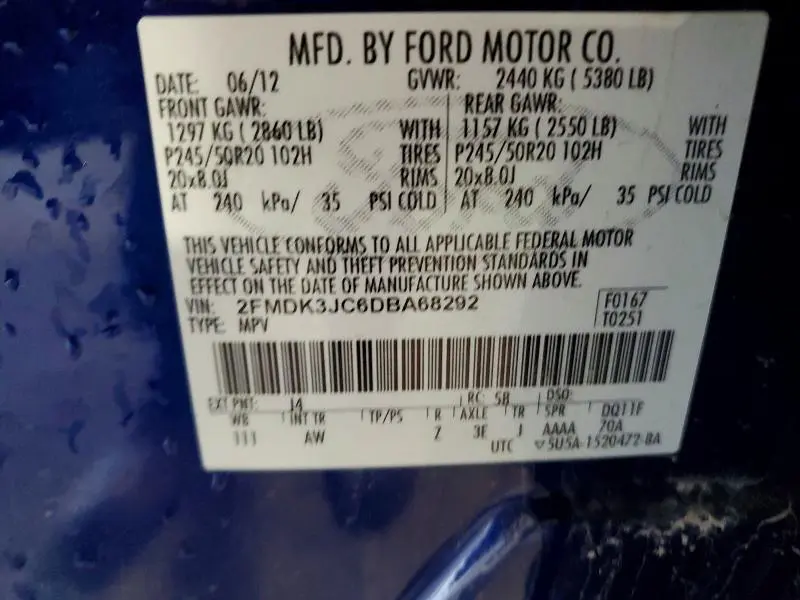 2013 FORD EDGE SEL  
