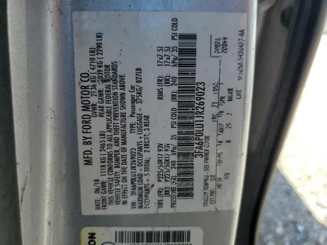 2018 FORD FUSION SE HYBRID  