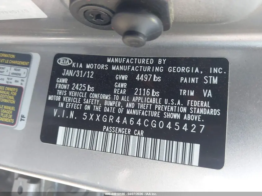 2012 KIA OPTIMA SX