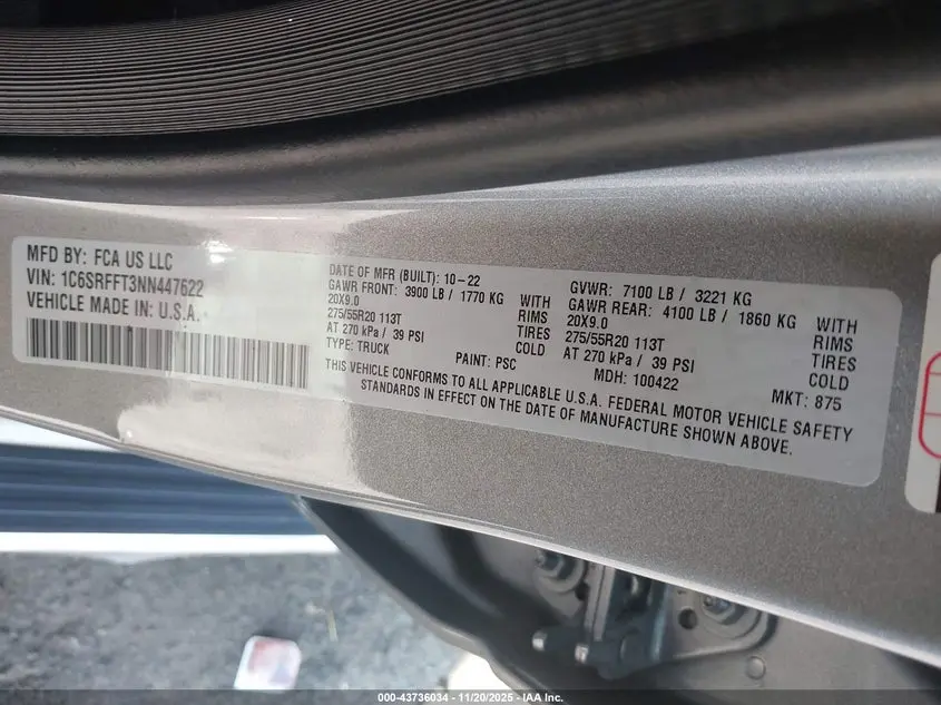 2022 RAM 1500 BIG HORN  4X4 5'7 BOX