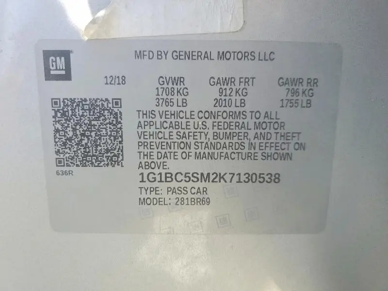 2019 CHEVROLET CRUZE LS  