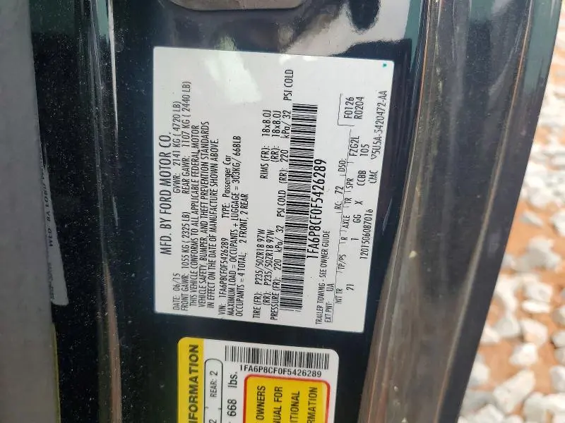 2015 FORD MUSTANG GT  