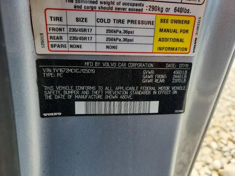 2012 VOLVO C70 T5  