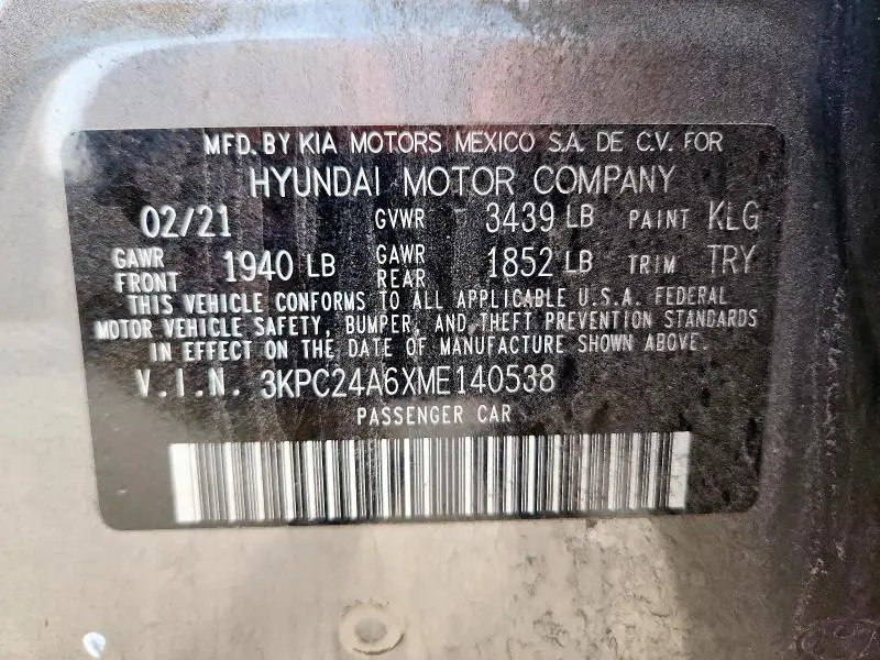 2021 HYUNDAI ACCENT SE  