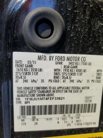 2015 FORD EXPEDITION PLATINUM