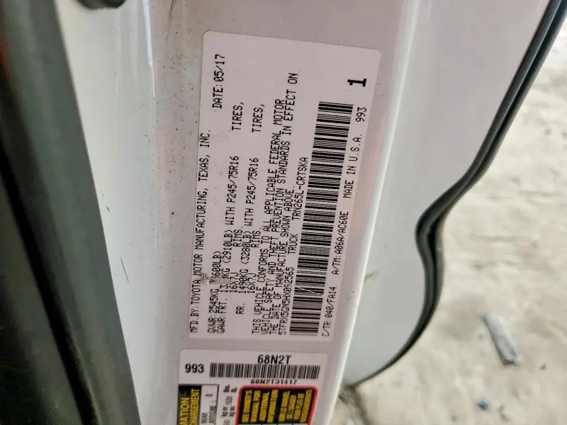 2017 TOYOTA TACOMA SR  