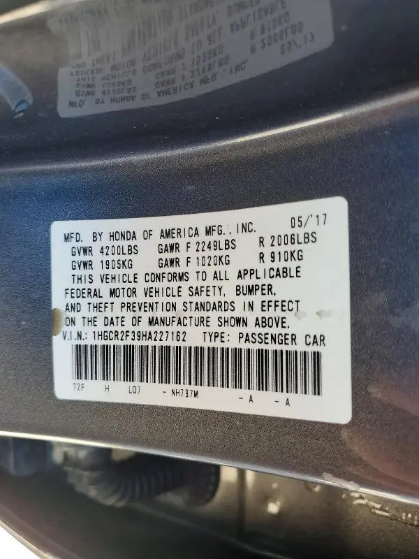 2017 HONDA ACCORD LX  