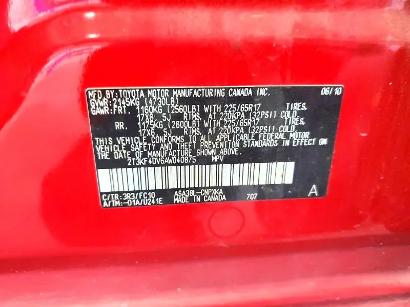 2010 TOYOTA RAV4 BASE  