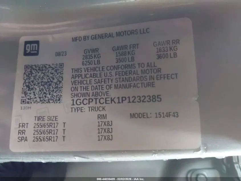 2023 CHEVROLET COLORADO 4WD  SHORT BOX LT