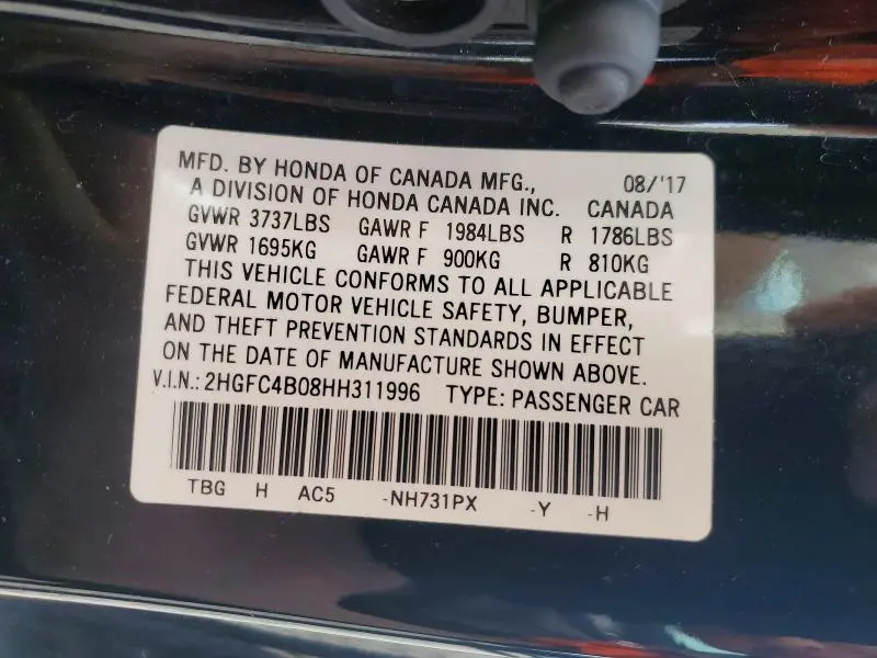 2017 HONDA CIVIC LX  
