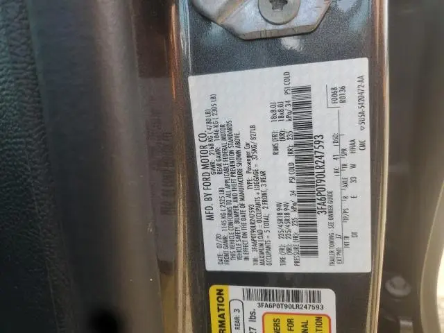2020 FORD FUSION SE  
