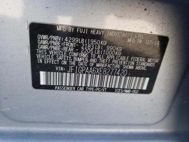 2014 SUBARU IMPREZA   