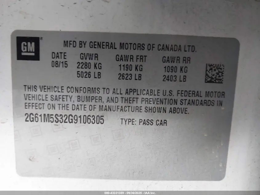 2016 CADILLAC XTS LUXURY COLLECTION