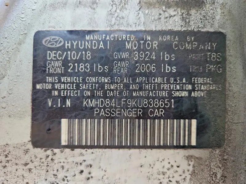 2019 HYUNDAI ELANTRA LIMITED  