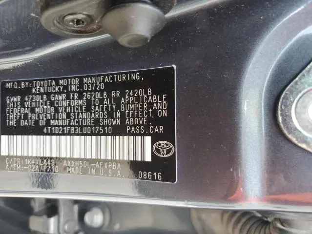 2020 TOYOTA AVALON LIMITED  