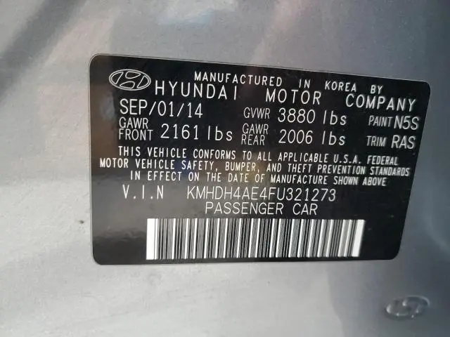 2015 HYUNDAI ELANTRA SE  