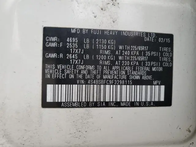 2015 SUBARU OUTBACK 2.5I PREMIUM  