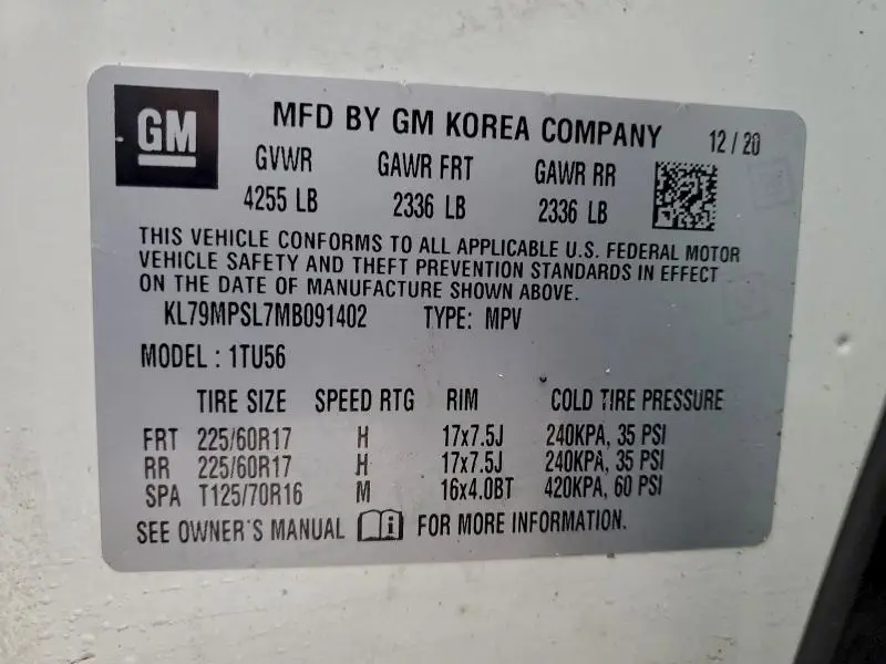 2021 CHEVROLET TRAILBLAZER LT  