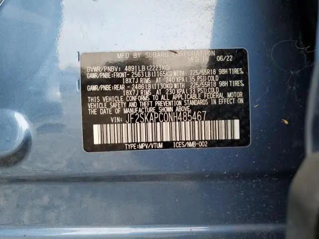 2022 SUBARU FORESTER LIMITED  