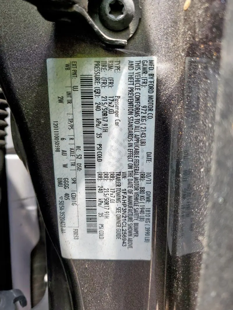 2012 FORD FOCUS TITANIUM  