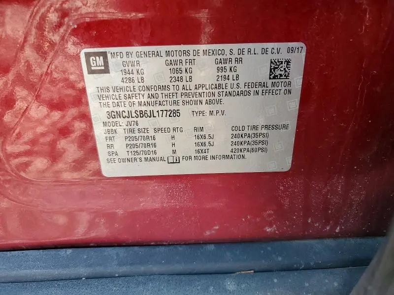 2018 CHEVROLET TRAX 1LT  